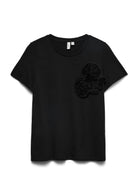 Vero Moda Maglia Donna Loom Nera 10345872 Black 3 FLOWERS BLACK VERO MODA 