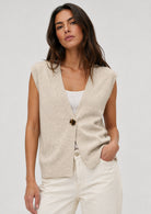 Vero Moda Gilet Donna Agueda Beige 10347996 Birch VERO MODA 