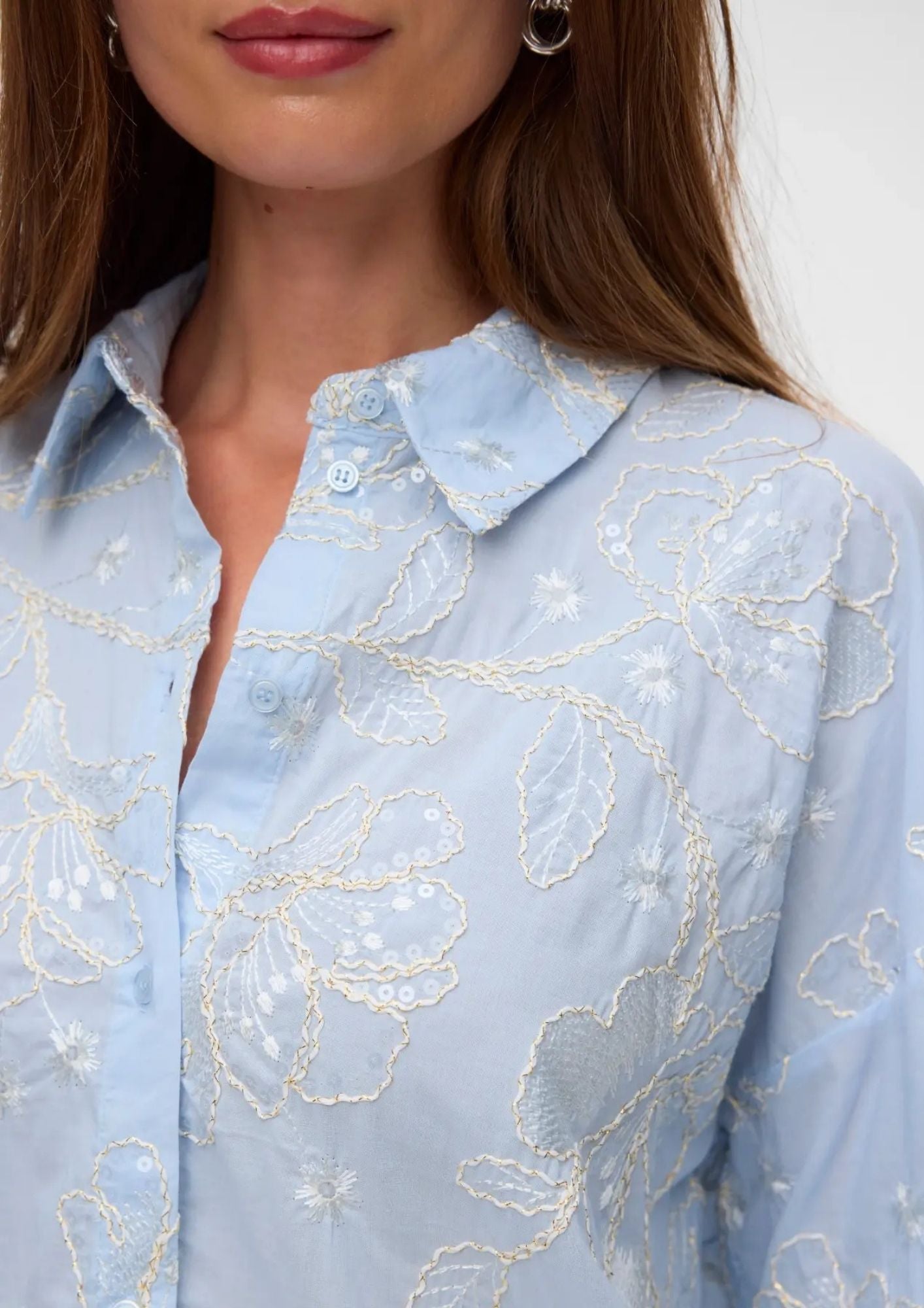 Vero Moda Camicia Donna Shine Blu 10348076 Cashmere Blue Snow white VERO MODA 
