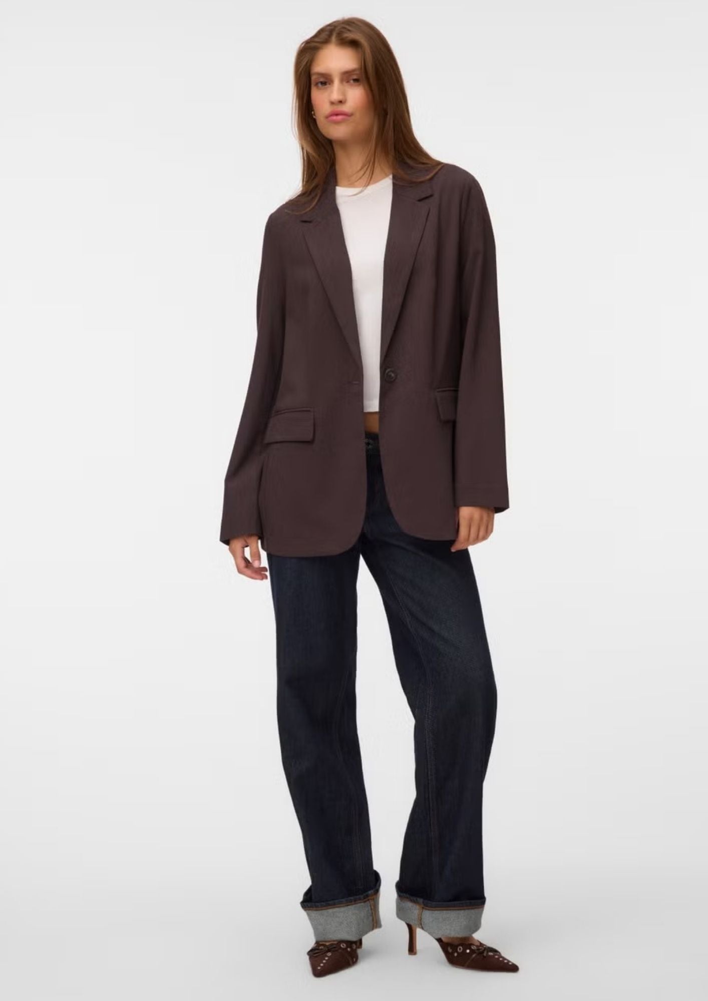 Vero Moda Giacca Donna Texas Marrone 10348823 Chocolate Torte MELANGE VERO MODA 