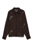 Camicia Donna Gilma Marrone 10351533 Chocolate Torte Pearls VERO MODA 