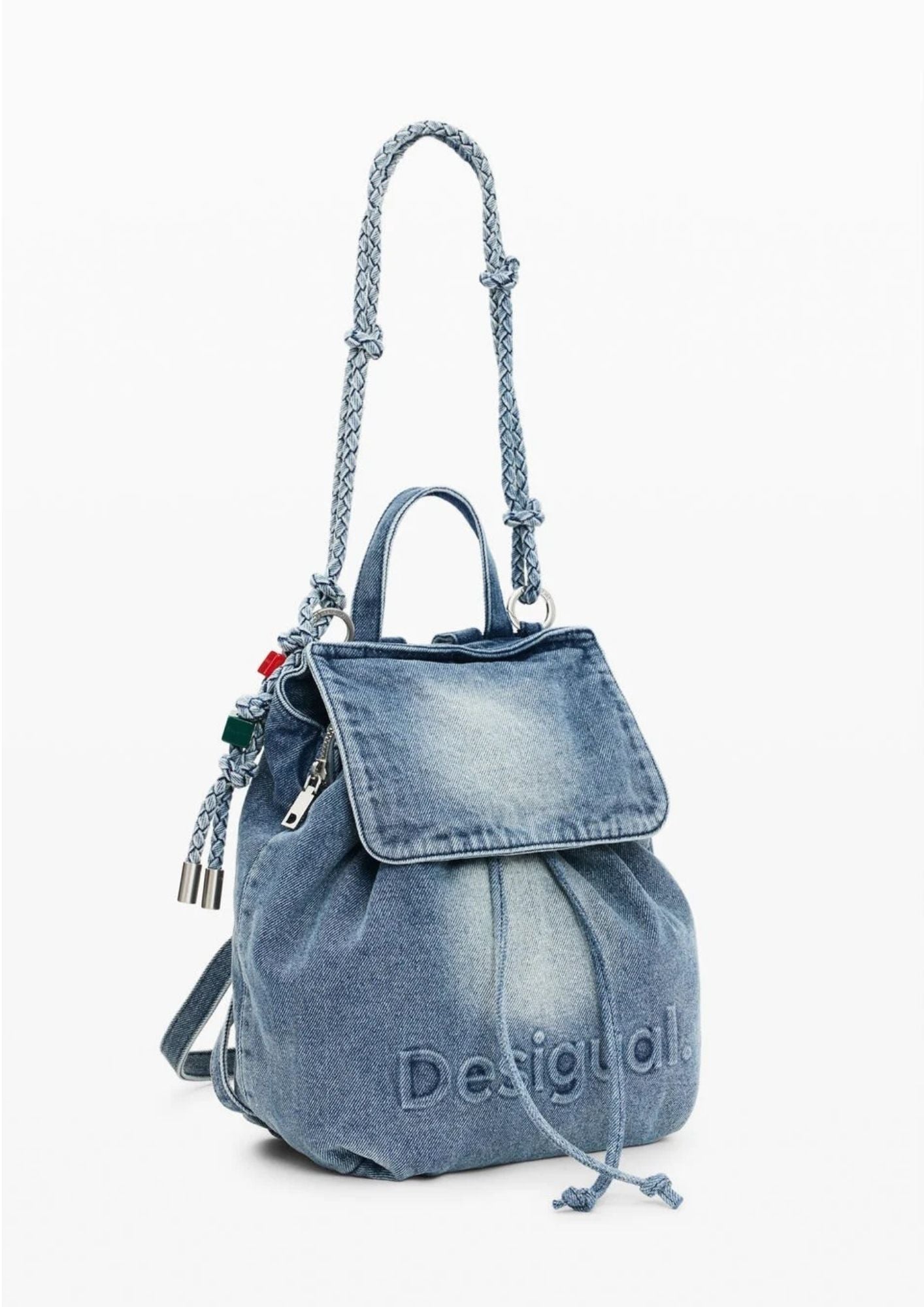 Desigual Zaino Donna Backhalf Logo Denim Luena Mini Denim Chiaro 26SAKD07 5005 DESIGUAL 