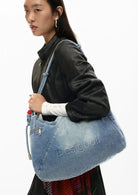 Desigual Borsa Donna Bag Half Logo Denim Leiria 2.0 Demin Chiaro 26SAXD27 5005 DESIGUAL 