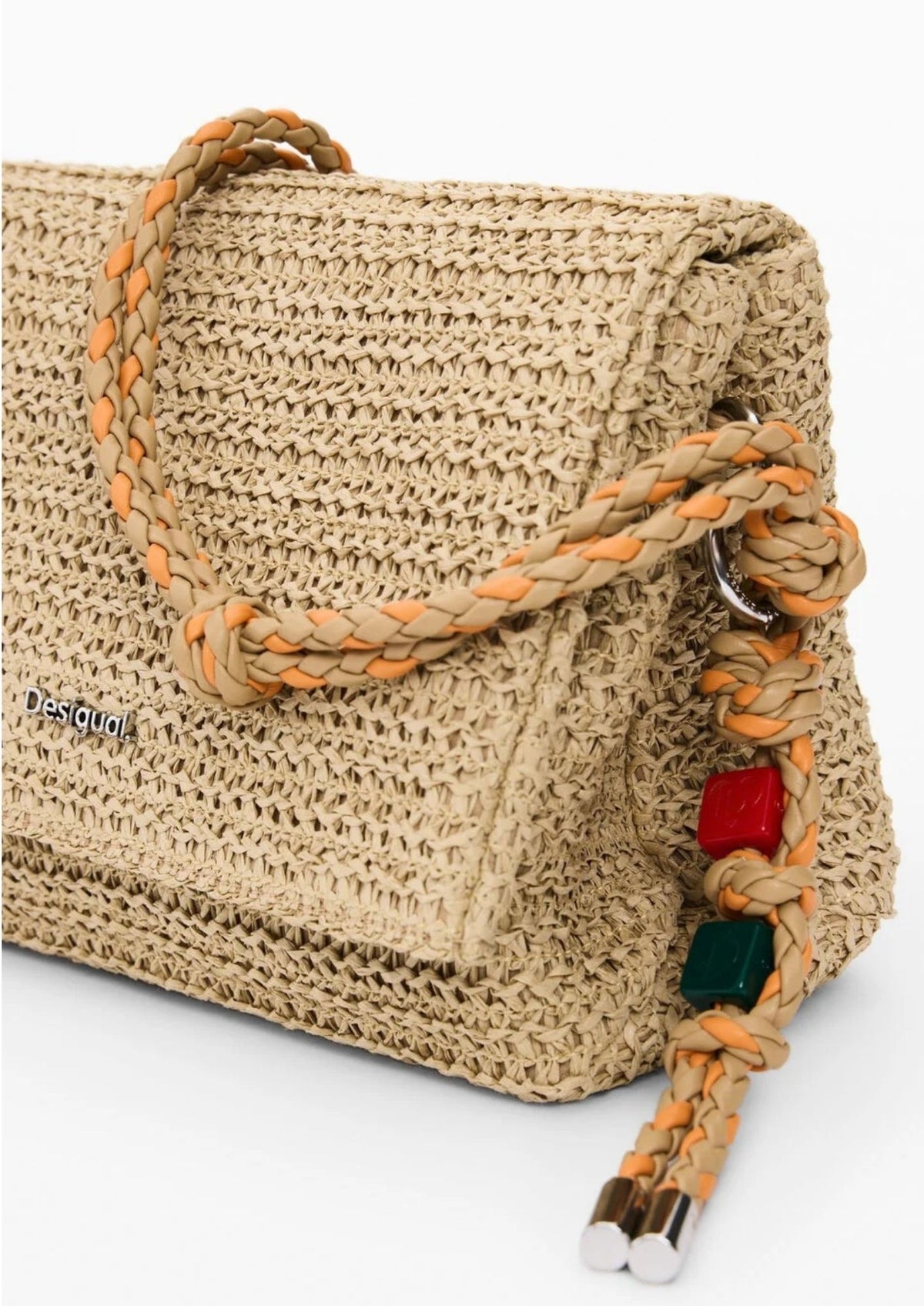 Desigual Borsa Donna Bag Half Logo Raffia Venecia Beige 26SAXO03 1014 DESIGUAL 