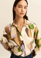 Emme Marella Blusa Donna Emmpontile Macro Sabbia 2615111221200 001 EMME MARELLA 