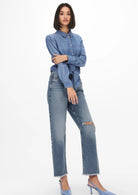 Jacqueline De Yong Camicia Donna Jasper Blu Medio Denim 15252957 Medium Blue Denim JACQUELINE DE YONG 