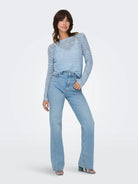 Jacqueline De Yong Maglia Donna Cashmere Blue Jdysun 15287384 Cashmere Blue JACQUELINE DE YONG 