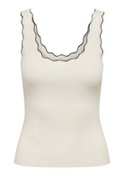 Jacqueline De Yong Top Donna Nanna Bianco e Nero 15290585 Cloud Dancer W. BLACK JACQUELINE DE YONG 
