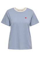 Jacqueline De Yong T-Shirt Donna Pisa Azzurra e Bianca 15298612 Ebb And Flow CD STRIPES JACQUELINE DE YONG 