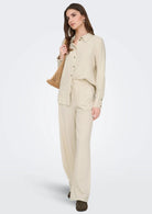 Jacqueline De Yong Camicia Donna Say Grigio Avena 15318364 Oatmeal MELANGE JACQUELINE DE YONG 