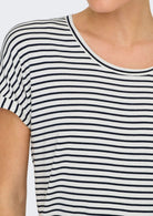 Jacqueline De Yong Top Donna Sissi Bianco e Blu 15325267 Cloud Dancer SKY CAPTAIN JACQUELINE DE YONG 
