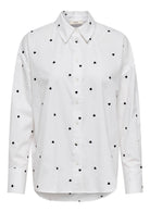Jacqueline De Yong Camicia Donna Nelly Bianca Cuori Neri 15330490 White BLACK HEART JACQUELINE DE YONG 