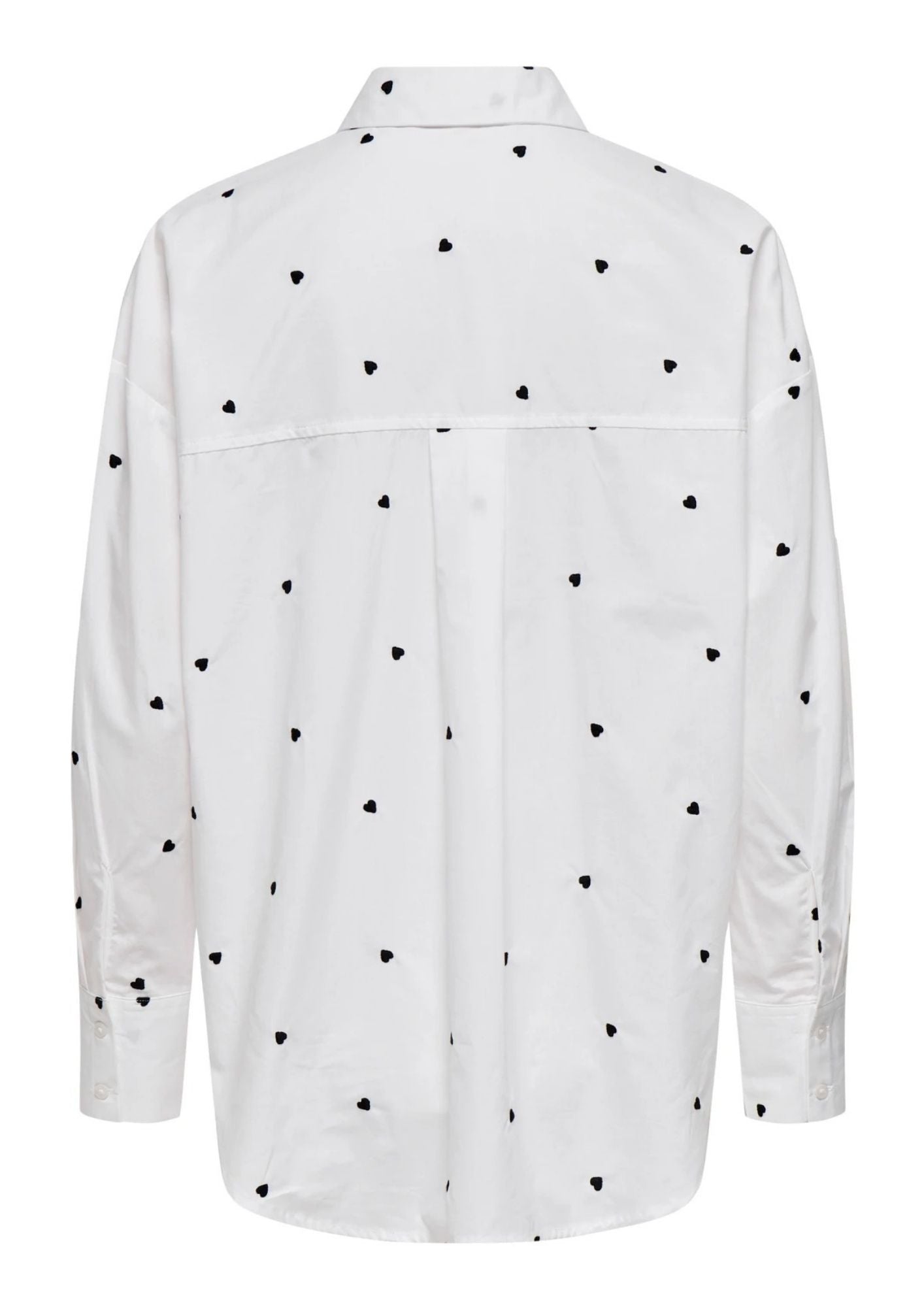 Jacqueline De Yong Camicia Donna Nelly Bianca Cuori Neri 15330490 White BLACK HEART JACQUELINE DE YONG 