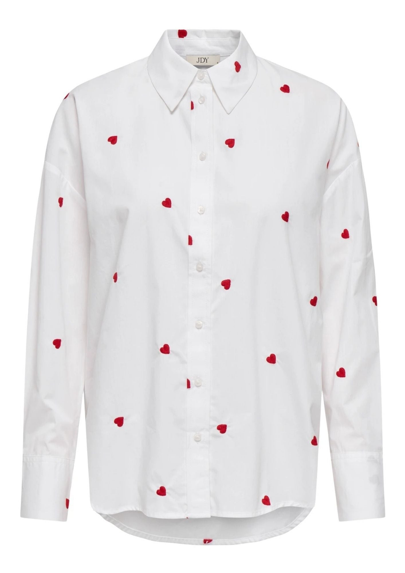 Jacqueline De Yong Camicia Donna Nelly Bianca Cuori Rossi 15330490 White HEART EMBROIDERY JACQUELINE DE YONG 
