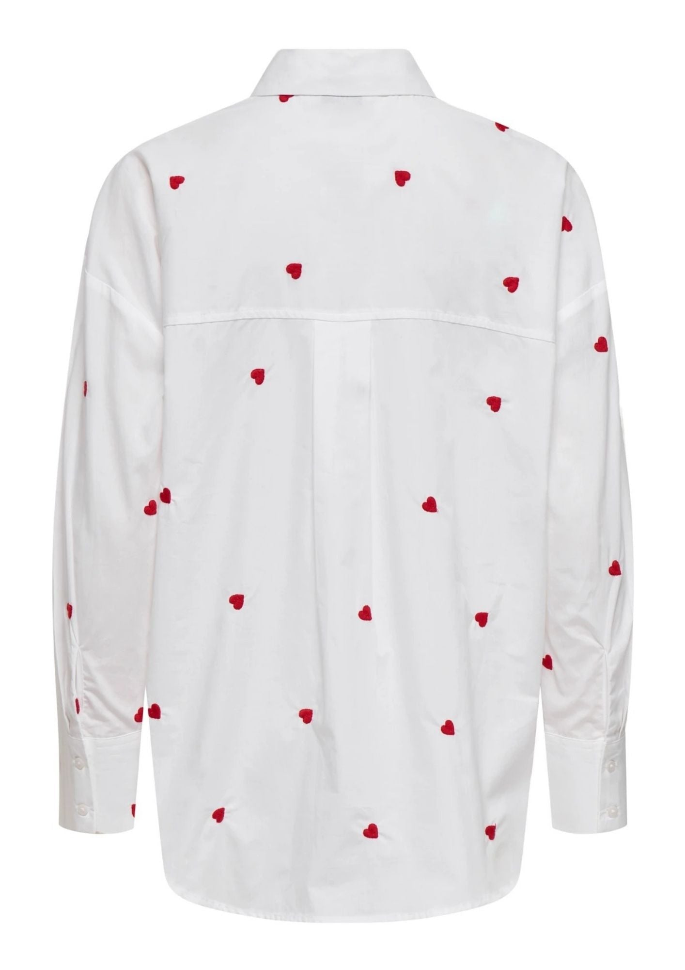 Jacqueline De Yong Camicia Donna Nelly Bianca Cuori Rossi 15330490 White HEART EMBROIDERY JACQUELINE DE YONG 