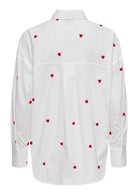 Jacqueline De Yong Camicia Donna Nelly Bianca Cuori Rossi 15330490 White HEART EMBROIDERY JACQUELINE DE YONG 