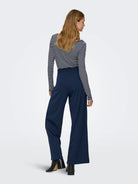 Jacqueline De Yong Pantaloni Donna Blu Jdygeggo 15343979 Black Iris JACQUELINE DE YONG 