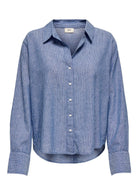Jacqueline De Yong Camicia Donna Mila Blu Righe Bianche 15345487 Star Sapphire CLOUD DANCER JACQUELINE DE YONG 