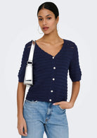 Jacqueline De Yong Cardigan Donna Tanja Blu 15366211 Black Iris JACQUELINE DE YONG 