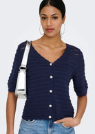 Jacqueline De Yong Cardigan Donna Tanja Blu 15366211 Black Iris JACQUELINE DE YONG 