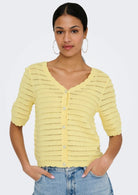 Jacqueline De Yong Cardigan Donna Tanja Giallo 15366211 Double Cream JACQUELINE DE YONG 