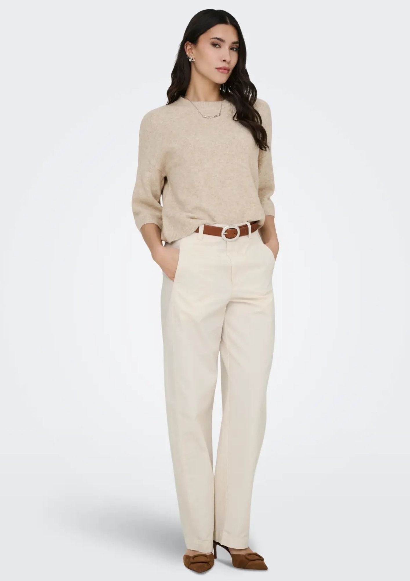 Jacqueline De Yong Pantalone Donna Bianco 15367918 Cloud Dancer JACQUELINE DE YONG 