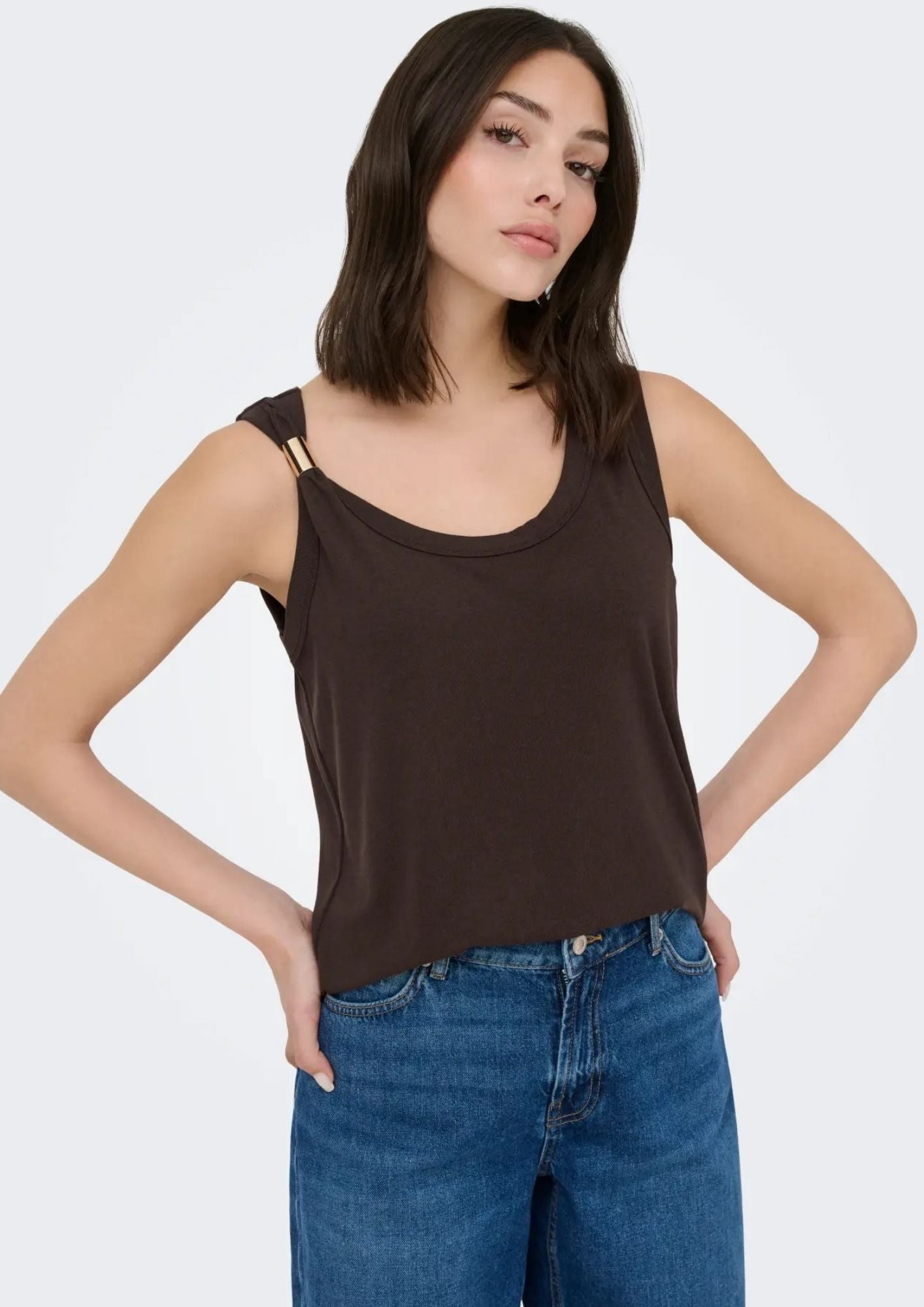 Jacqueline De Yong Top Donna Uffa Marrone 15369973 Chicory Coffee JACQUELINE DE YONG 