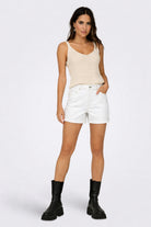 Only Shorts Donna Vega White Denim 15230571 White Denim ONLY 