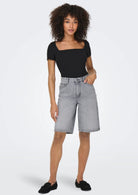 Only Bermuda Donna Sonny Light Grey Denim 15256709 Light Grey Denim ONLY 