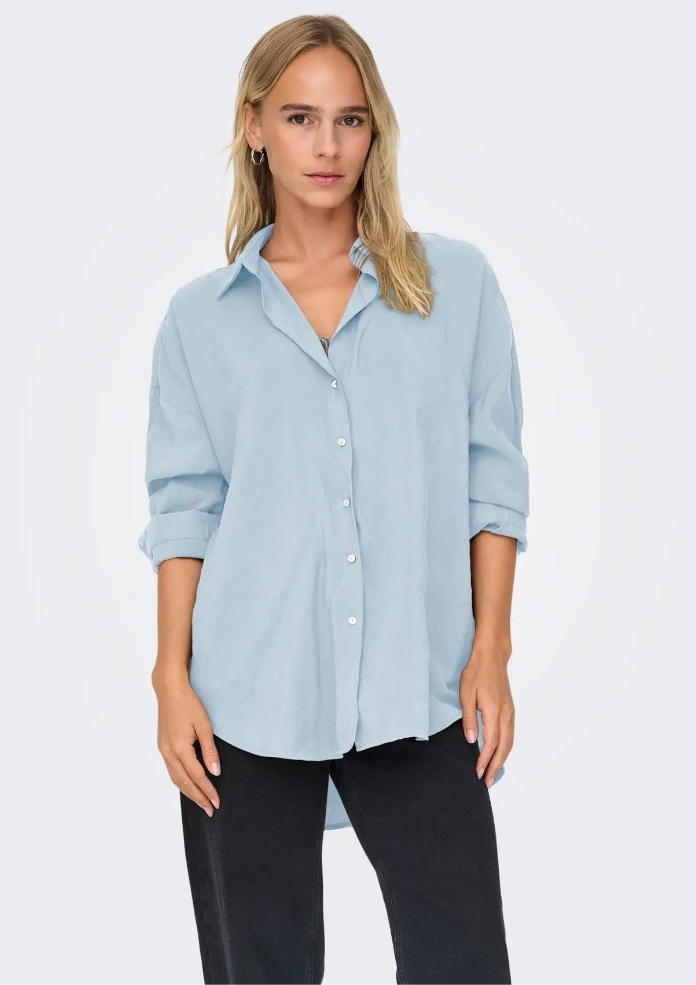 Only Camicia Donna Zazima Blu Chambray 15272523 Chambray Blue ONLY 