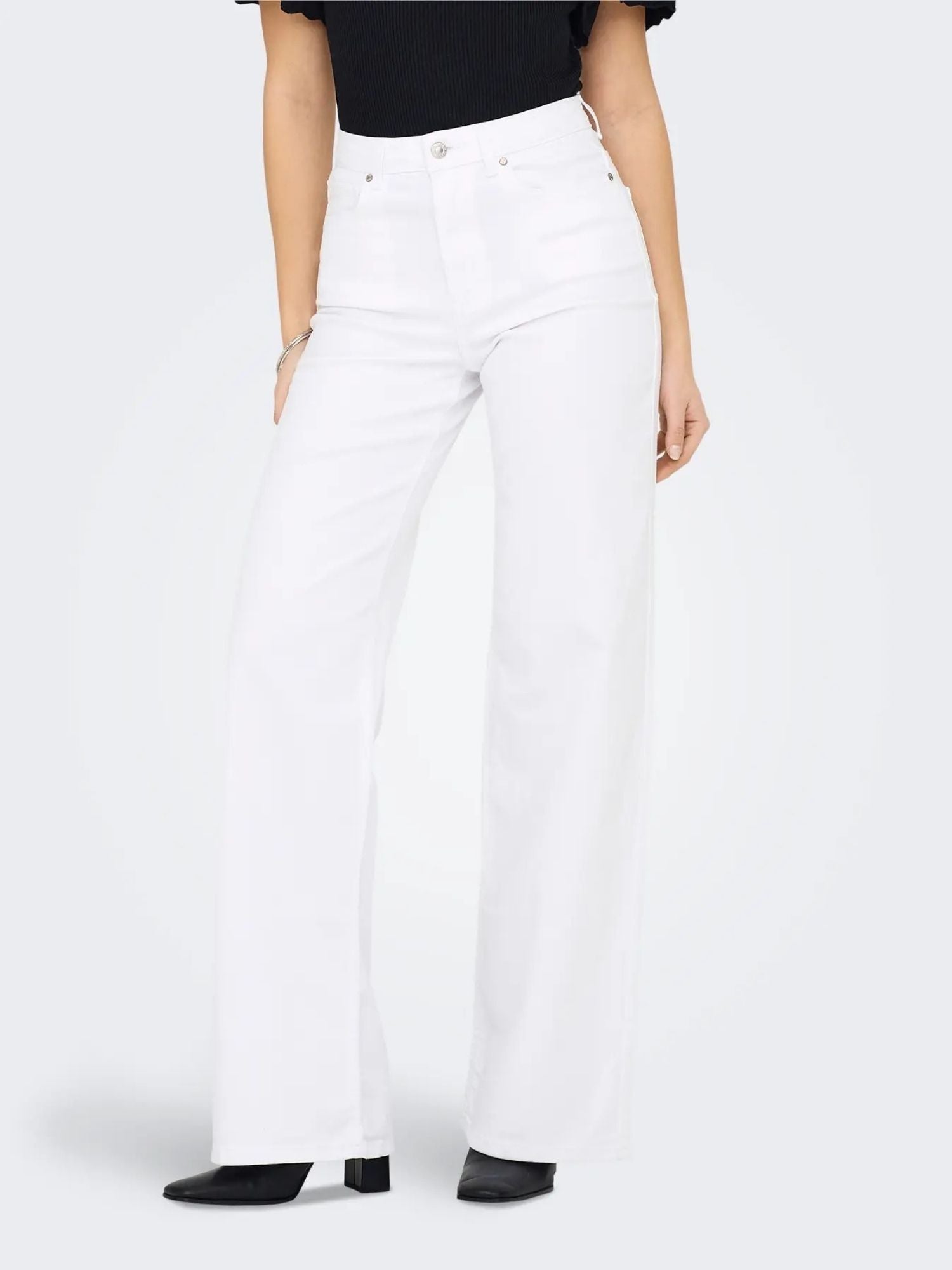 Only Jeans Donna Bianco Wide Fit Onlmadison 15310632 White ONLY 