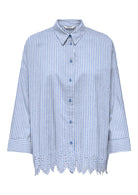 Only Camicia Donna Graces Bianca a Righe Azzurre 15343165 Serenity BRIGHT WHITE ONLY 