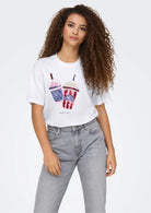 Only T-Shirt Donna Burst Bianca 15343431 Bright White ONLY 