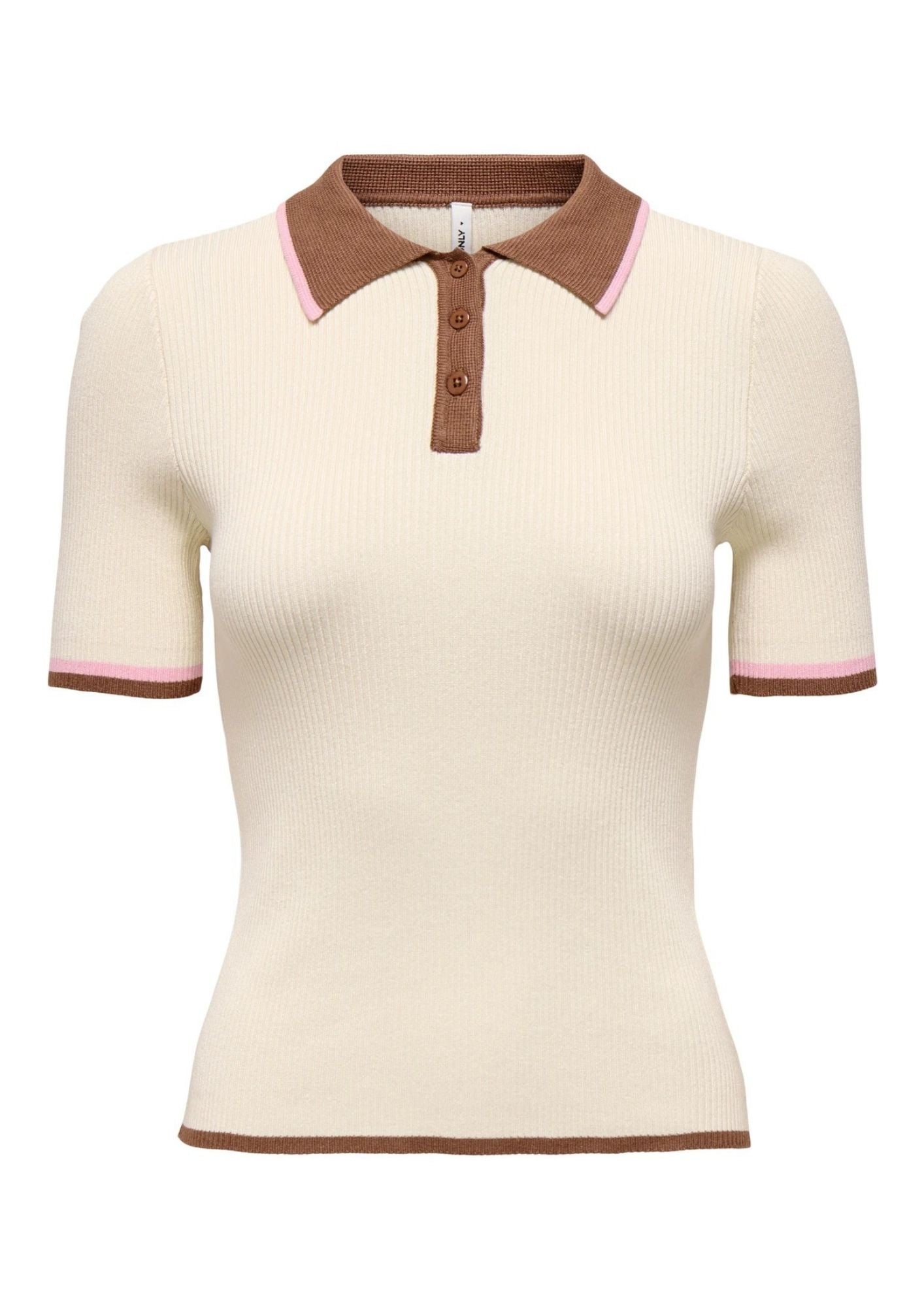 Only Polo Donna Meddi Grigio Betulla 15363165 Birch Toasted ONLY 