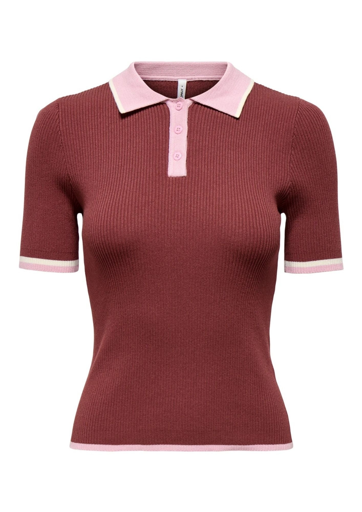 Only Polo Donna Meddi Rosso Mela 15363165 Spiced Apple Romance Rose ONLY 