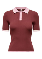 Only Polo Donna Meddi Rosso Mela 15363165 Spiced Apple Romance Rose ONLY 