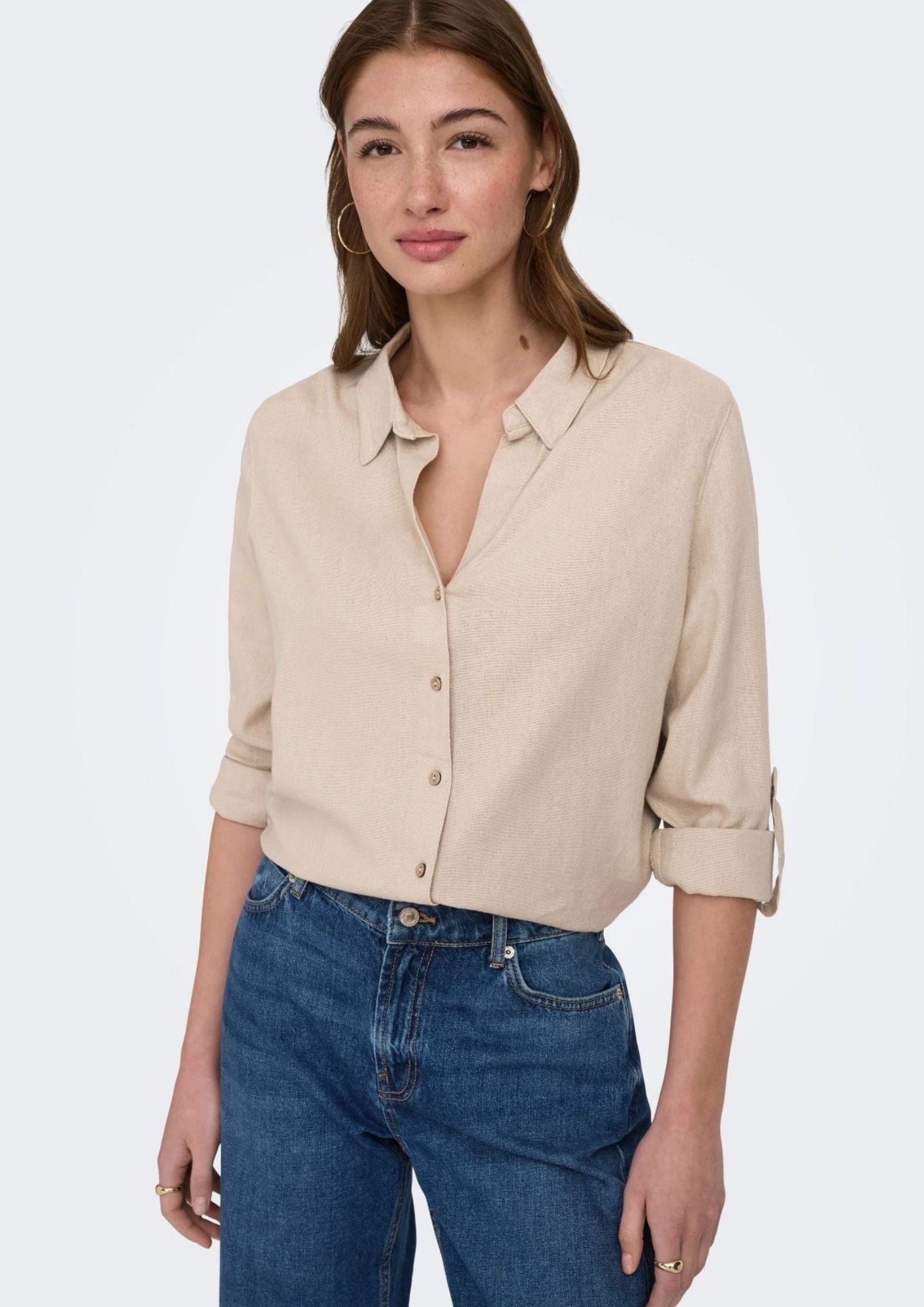 Only Camicia Donna Goa Beige 15363991 Oxford Tan ONLY 