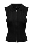Only Cardigan Donna Meddi Nero 15364749 Black Silver Zip ONLY 