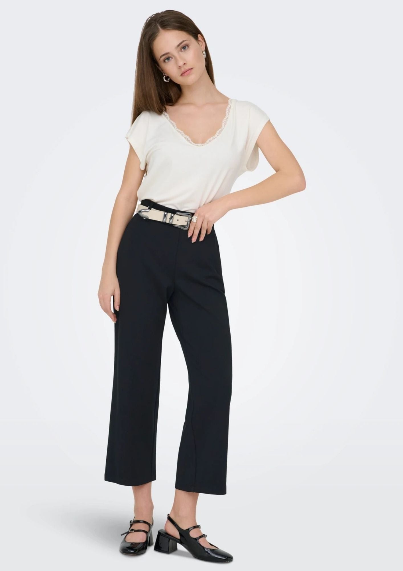 Only Pantalone Donna Poptrash Nero 15365375 Black ONLY 