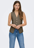 Only Gilet Donna Tila Grigio 15367399 Stone Gray ONLY 