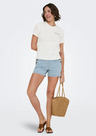 Only T-Shirt Donna Mira Bianca 15368637 Cloud Dancer ONLY 