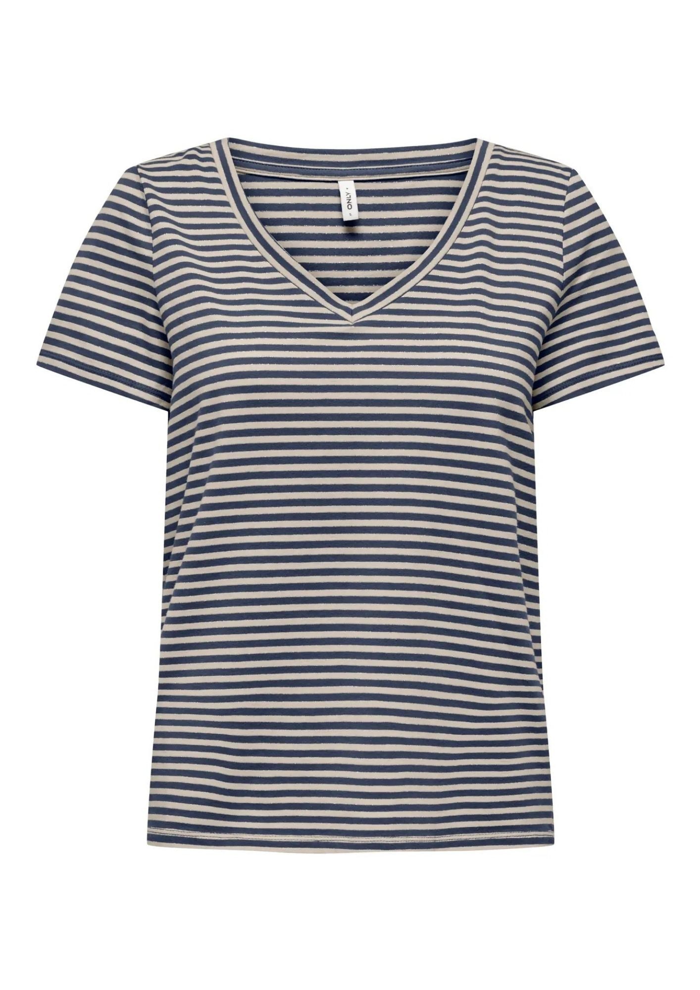 Only T-Shirt Donna Venus Blu E Grigio Betulla 15368929 Navy Blazer Oatmeal ONLY 
