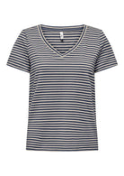 Only T-Shirt Donna Venus Blu E Grigio Betulla 15368929 Navy Blazer Oatmeal ONLY 
