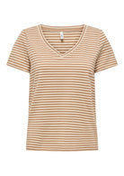 Only T-Shirt Donna Venus Marrone E Grigio Betulla 15368929 Toasted Coconut ONLY 