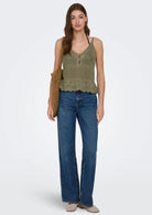 Only Top Donna Lison Verde 15369246 Mermaid Dtm FMOP Button ONLY 