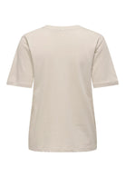 Only T-Shirt Donna Happy Grigio Avena 15370117 Oatmeal Cherry emb ONLY 