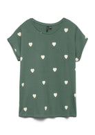 Vero Moda T-Shirt Donna Ava Verde 10214302 Laurel Wreath WHITE VERO MODA 