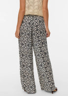 Vero Moda Pantalone Donna Menny Grigio Geometrico 10282478 Silver Lining Calli VERO MODA 