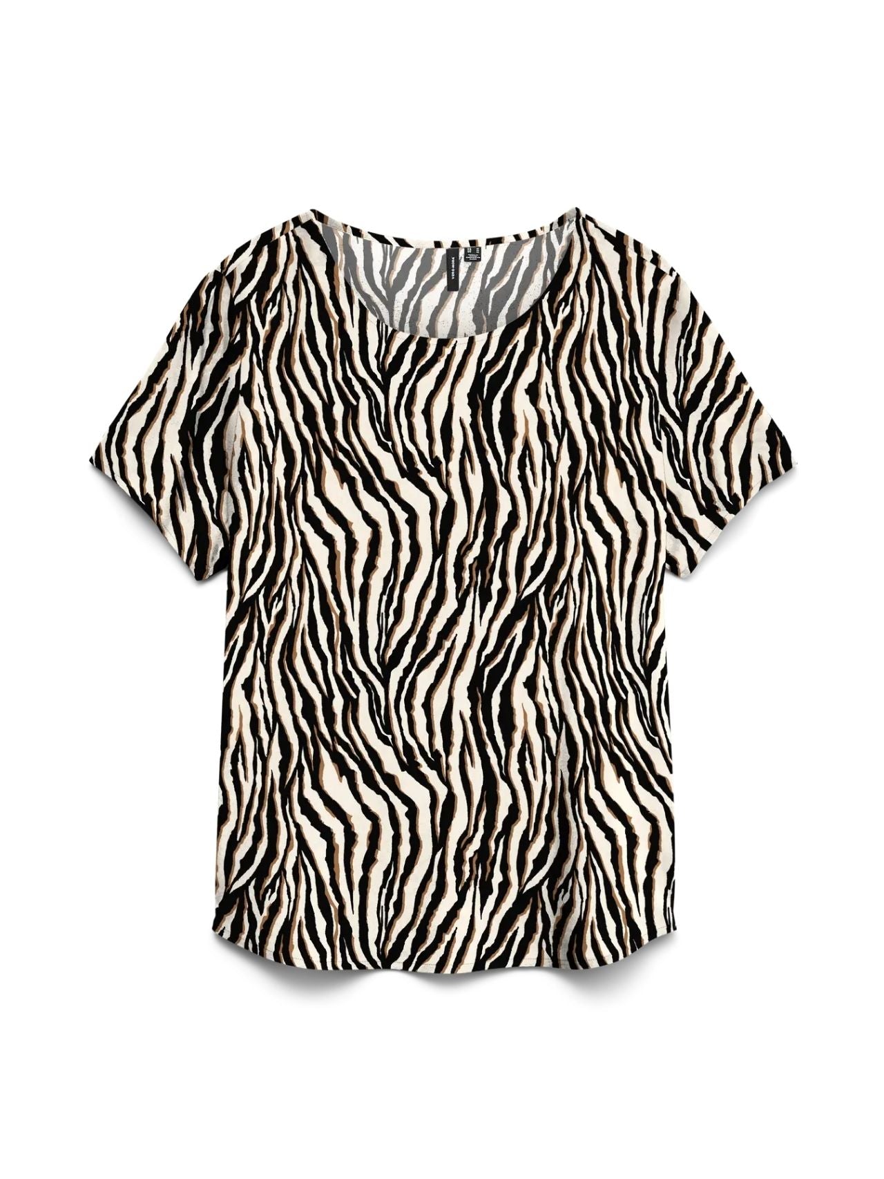 Vero Moda Top Donna Easy Bianco Avena Animalier 10297345 Oatmeal Dolly VERO MODA 