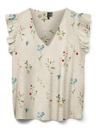 Vero Moda Top Donna Josie Bianco Pomice Stampa Bea 10303762 Pumice Stone Bea VERO MODA 